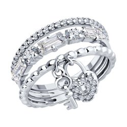 Кольцо из серебра с фианитами (Арт.94-110-01849-1)