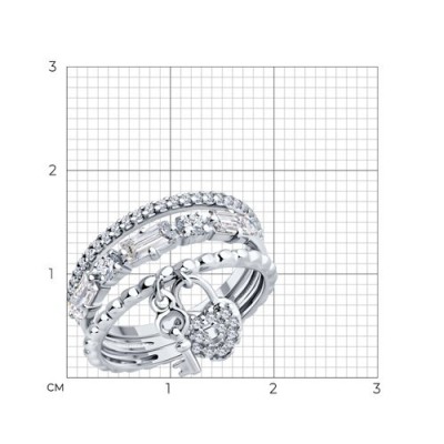 Кольцо из серебра с фианитом «Секрет сердца» Соколов (арт.01849)