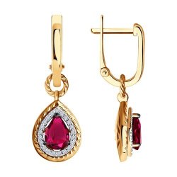 Серьги из золота с бриллиантами и рубинами (Арт.4020444)