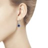 Серьги из белого золота с бриллиантами и сапфирами (Арт.2020993)