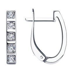 Серьги из серебра с фианитами (Арт.94025219)