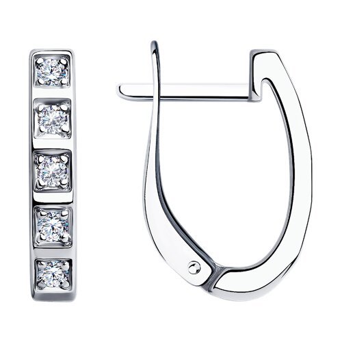 Серьги из серебра с фианитами (Арт.94025219)