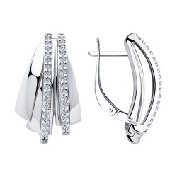 Серьги из серебра с фианитами (Арт.94-120-00425-1)