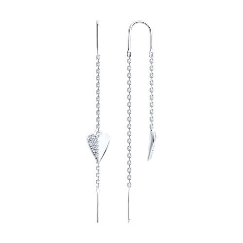 Серьги из серебра с фианитами (Арт.94026458)