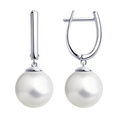 Серьги из серебра с жемчугом (Арт.94-121-01193-1)
