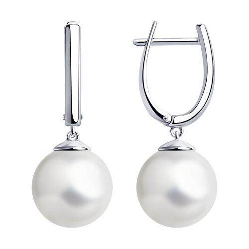 Серьги из серебра с жемчугом (Арт.94-121-01193-1)