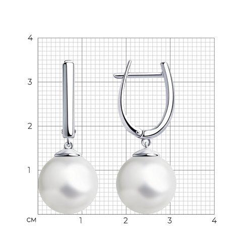 Серьги из серебра с жемчугом (Арт.94-121-01193-1)