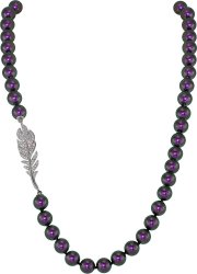 Ожерелье из серебра с жемчугом и кристаллом swarovski (Арт.27l-p36-s-19)