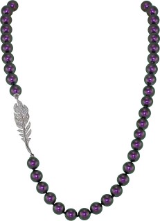 Ожерелье серебро с жемчугом и куб. цирконием Heavenly Feather Rivoli (арт.27L-P36-S-19)