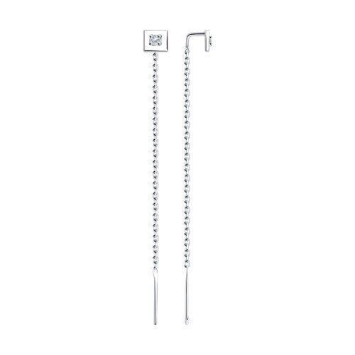 Серьги из серебра с фианитами (Арт.94-123-01444-1)