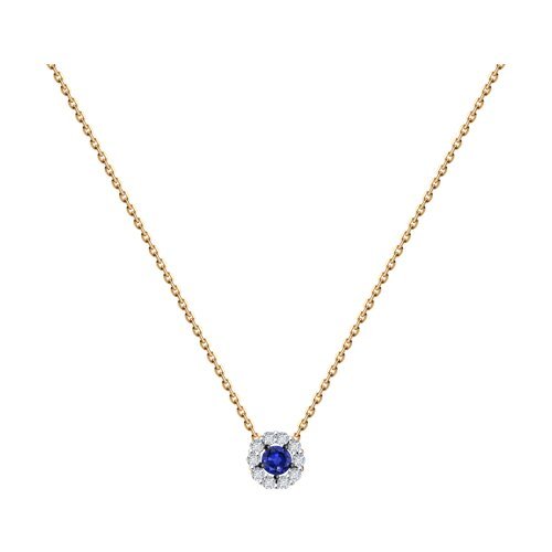 Колье из золота с бриллиантами и сапфиром (Арт.51-270-01768-1)