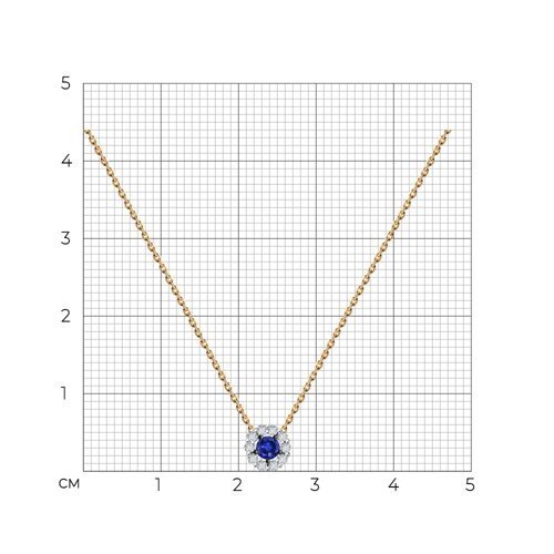 Колье из золота с бриллиантами и сапфиром (Арт.51-270-01768-1)
