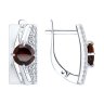 Серьги из серебра с гранатами и фианитами (Арт.94-320-00788-2)