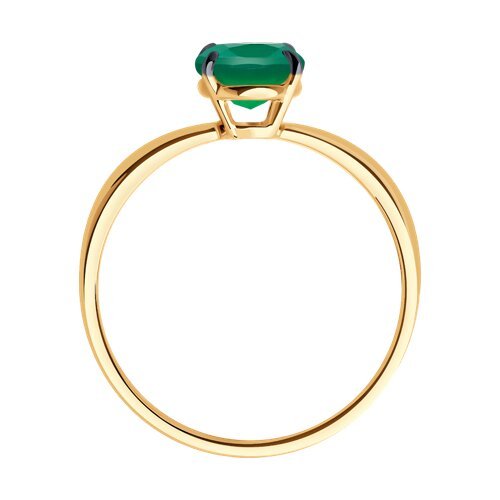 Кольцо золото 585 с агатом «Изумрудная Легкость» Соколов (арт.51-310-01929-6)