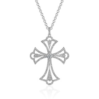 Ожерелье с бриллиантами «RELIGION» из белого золота Estet (арт.01Л622365)