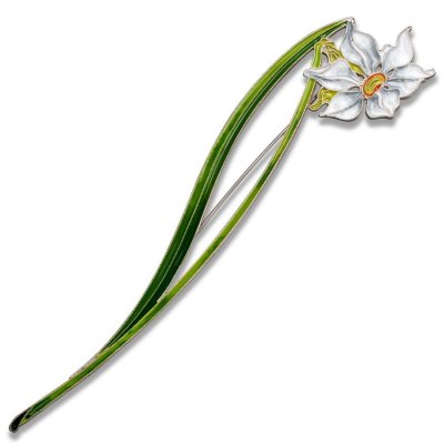 Брошь из серебра Т.Полякова &quot;Нарцисс поэтический&quot; (Арт.41485)