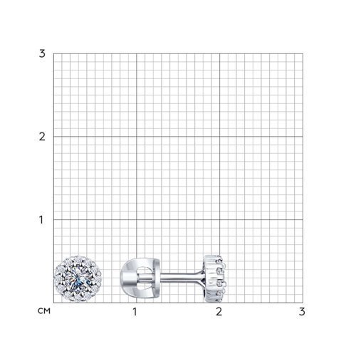Серьги-пусеты из серебра с фианитами (Арт.94021887)