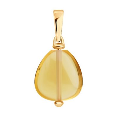 Подвеска золотая пробы 585 с цитрином (Арт.733023)