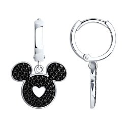 Серьги из серебра с фианитами (Арт.94025717)