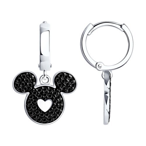 Серьги из серебра с фианитами (Арт.94025717)