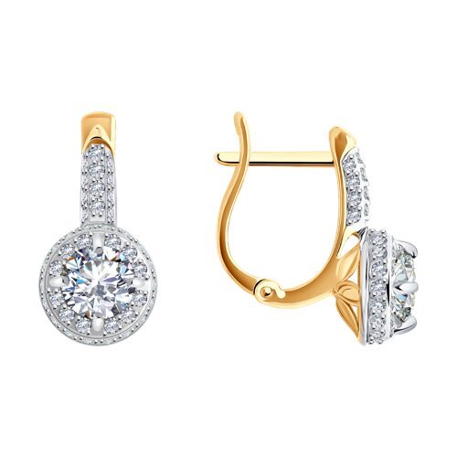 Золотые серьги с фианитами «Сияние совершенства» (арт. 0200209)