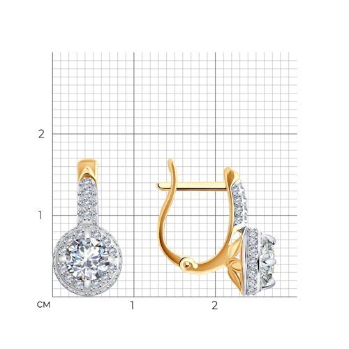 Золотые серьги с фианитами «Сияние совершенства» (арт. 0200209)