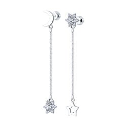 Серьги из серебра с фианитами (Арт.94025932)