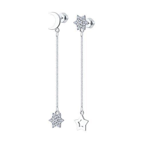 Серьги из серебра с фианитами (Арт.94025932)