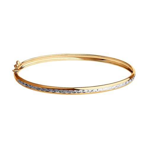 Браслет жёсткий из золота с алмазной гранью (Арт.050366)