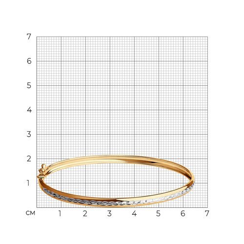 Браслет жёсткий из золота с алмазной гранью (Арт.050366)