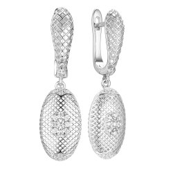 Серьги из серебра с фианитом (Арт.fa-e03215-x-w-w-x-w)