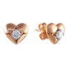 Серьги золотые с бриллиантами «Pink Heart» Myjewels (арт.244078)