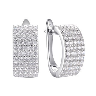 Серьги серебряные с фианитами «Spark Line Shine» Fresh Jewelry (арт.MP-E00300-X-W-X-X-W)
