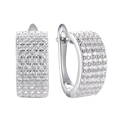 Серьги серебряные с фианитами «Spark Line Shine» Fresh Jewelry (арт.MP-E00300-X-W-X-X-W)