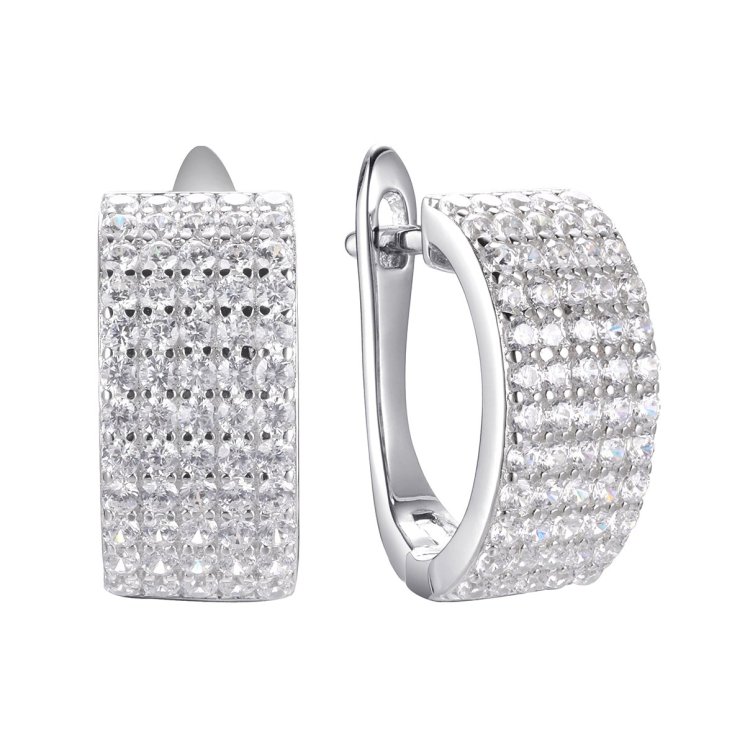 Серьги из серебра с фианитом (Арт.mp-e00300-x-w-x-x-w)