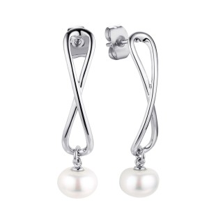 Серьги серебряные с жемчугом «Nautilus Grace» Fresh Jewelry (арт.PI-E02688-X-W-PN-X-X)