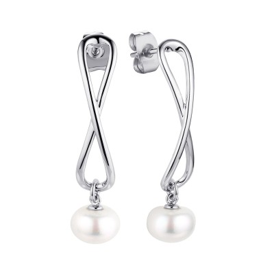 Серьги серебряные с жемчугом «Nautilus Grace» Fresh Jewelry (арт.PI-E02688-X-W-PN-X-X)