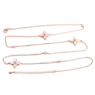 Ожерелье серебряное с жемчугом и фианитами «Lace Blossom» Fresh Jewelry (арт.PI-N04136-X-G-PN-X-W)