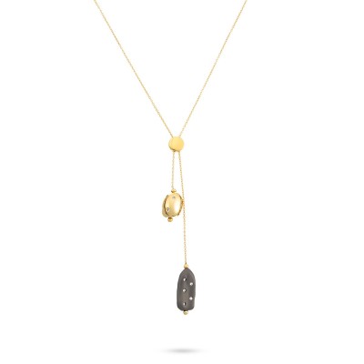 Ожерелье серебряное с кубическим цирконием «Affetto Дуэт оттенков» Fresh Jewelry (арт.RB-N324-2-X-BL-X-X-W)
