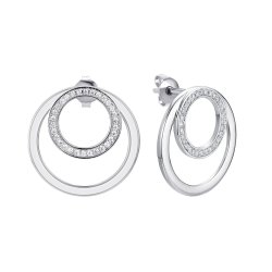 Серьги из серебра с фианитом (Арт.sl-e03097-x-w-x-x-w)