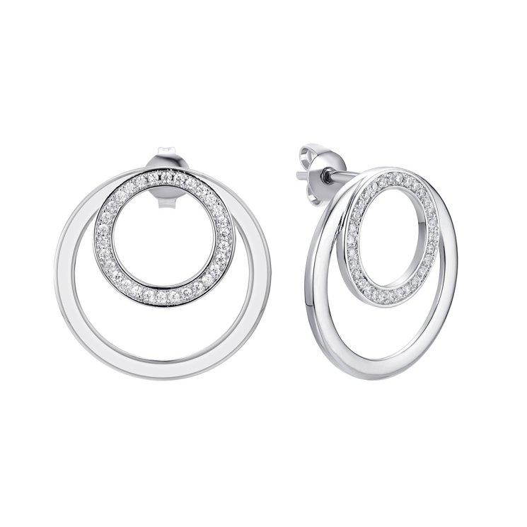 Серьги из серебра с фианитом (Арт.sl-e03097-x-w-x-x-w)