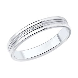 Обручальное кольцо из серебра с фианитом (Арт.94110034)
