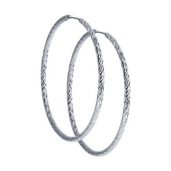 Серьги конго из серебра с алмазной гранью (Арт.94140004)