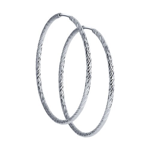 Серьги конго из серебра с алмазной гранью (Арт.94140004)