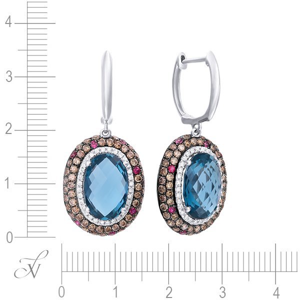 Серьги из белого золота с бриллиантом и рубином (Арт.e26900b_sr_dn_ru_lt_wg)