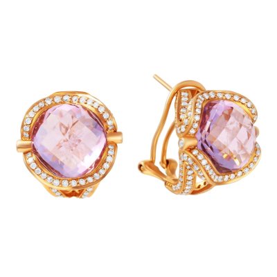 Серьги из золота с аметистом и бриллиантом (Арт.e31570a0_sr_am_pink)