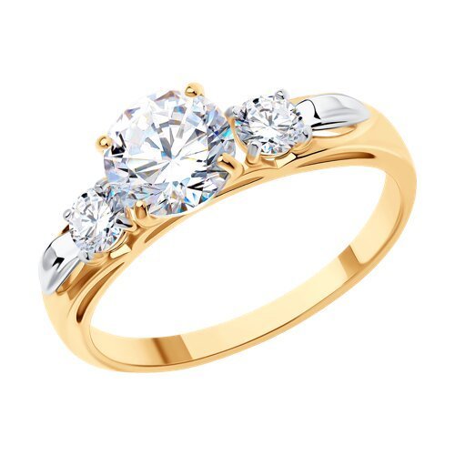 Помолвочное кольцо из золота с фианитами (Арт.81010194)