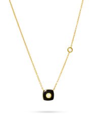Ожерелье из серебра с керамикой и фианитом (Арт.tc-n01648-b-l-w-x-w)