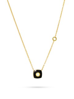 Ожерелье с керамикой и фианитами «Lemon Shine» Fresh Jewelry (арт.TC-N01648-B-L-W-X-W)