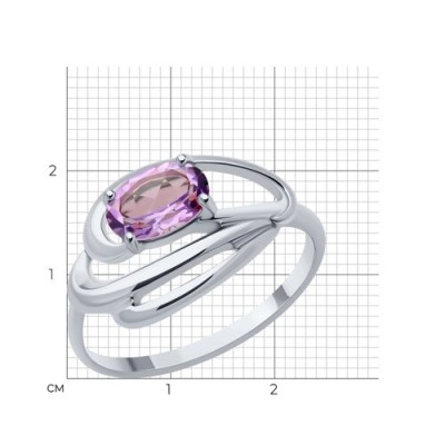 Кольцо из серебра с аметистом «Лавандовый Шарм» Соколов (арт.94-310-00174-2)